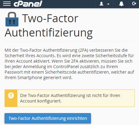 2FA in C-Panel einrichten